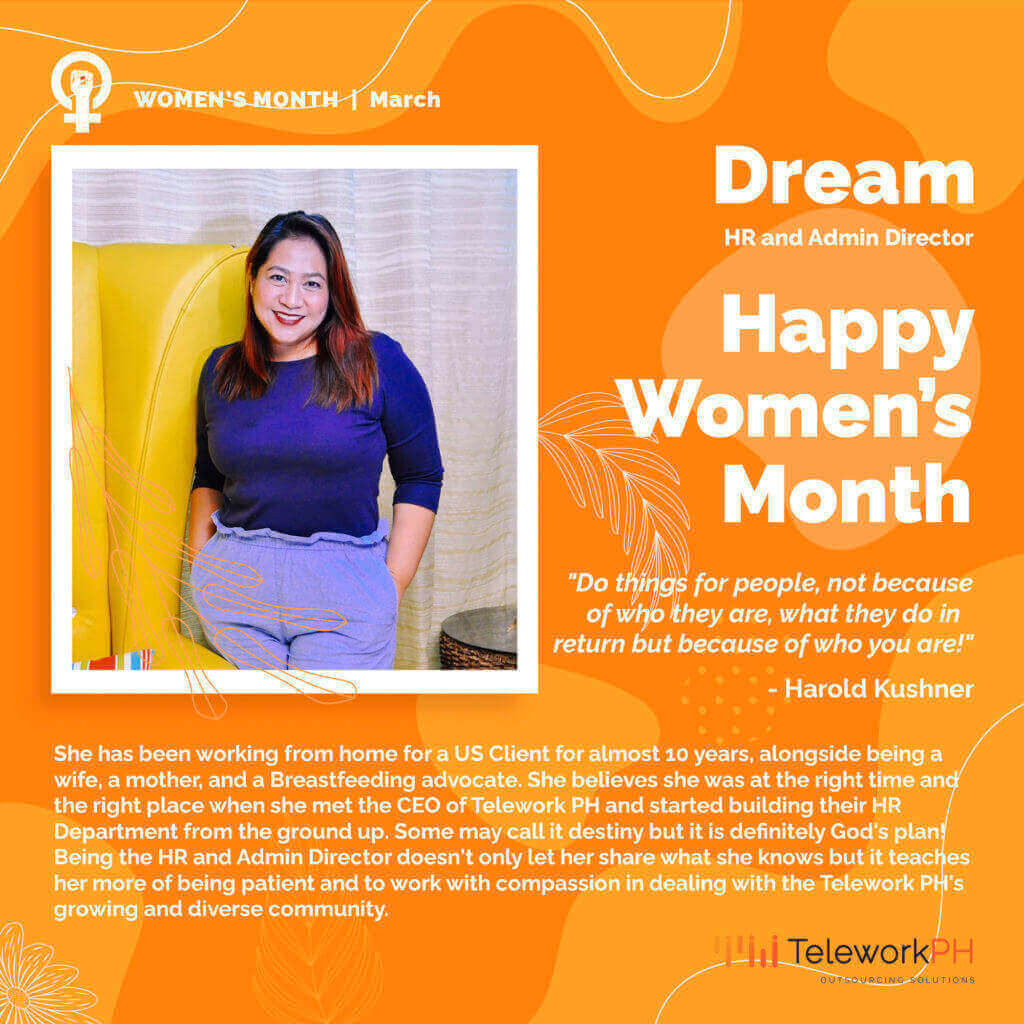 Dream HR and Admin Director of TeleworkPH - Happy Women's Month